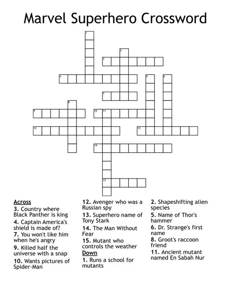 2014 superhero films|2015 superhero movie crossword.